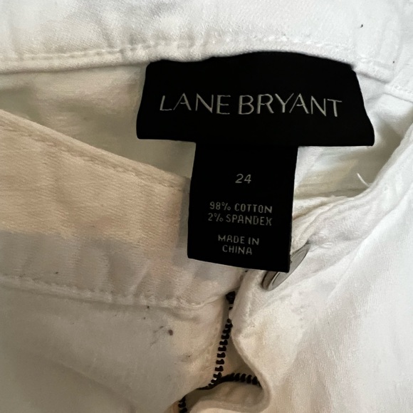 Lame Bryant White Denim Skirt with Distressed Trimming - Picture 5 of 5